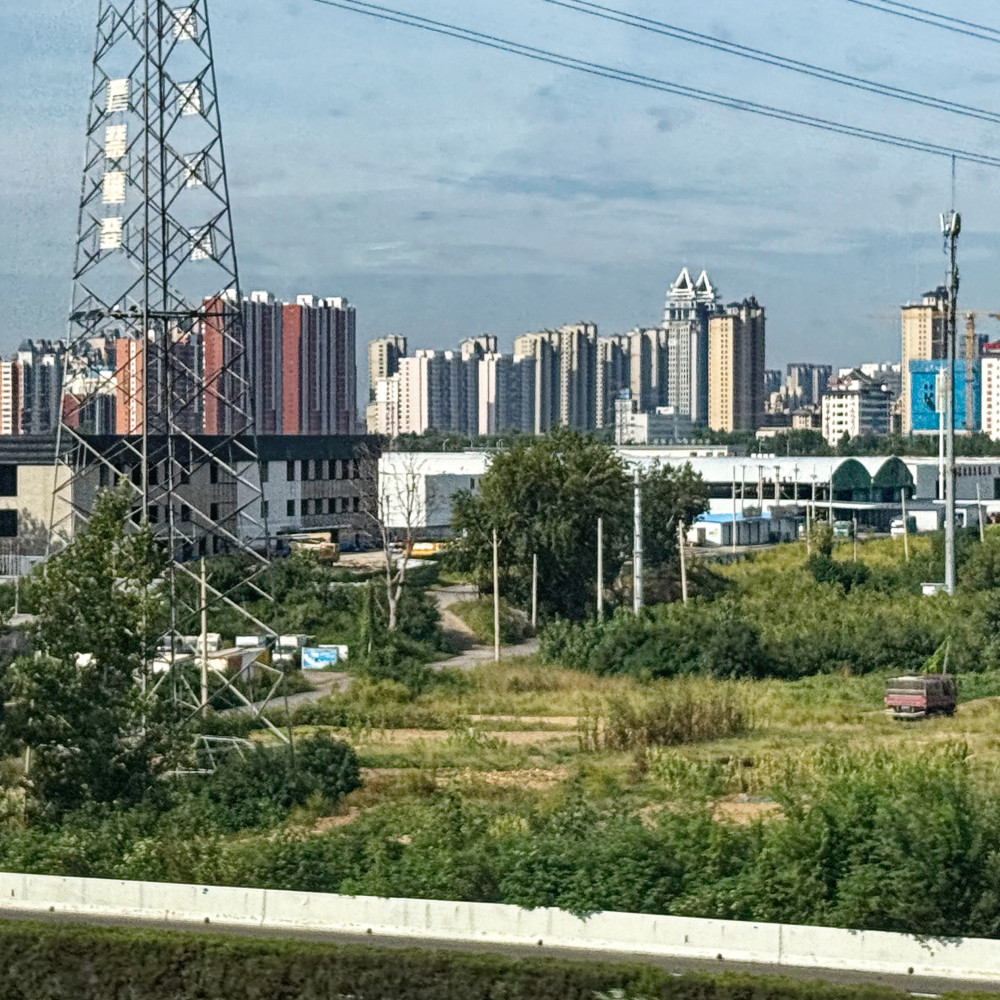 image: towers from the train