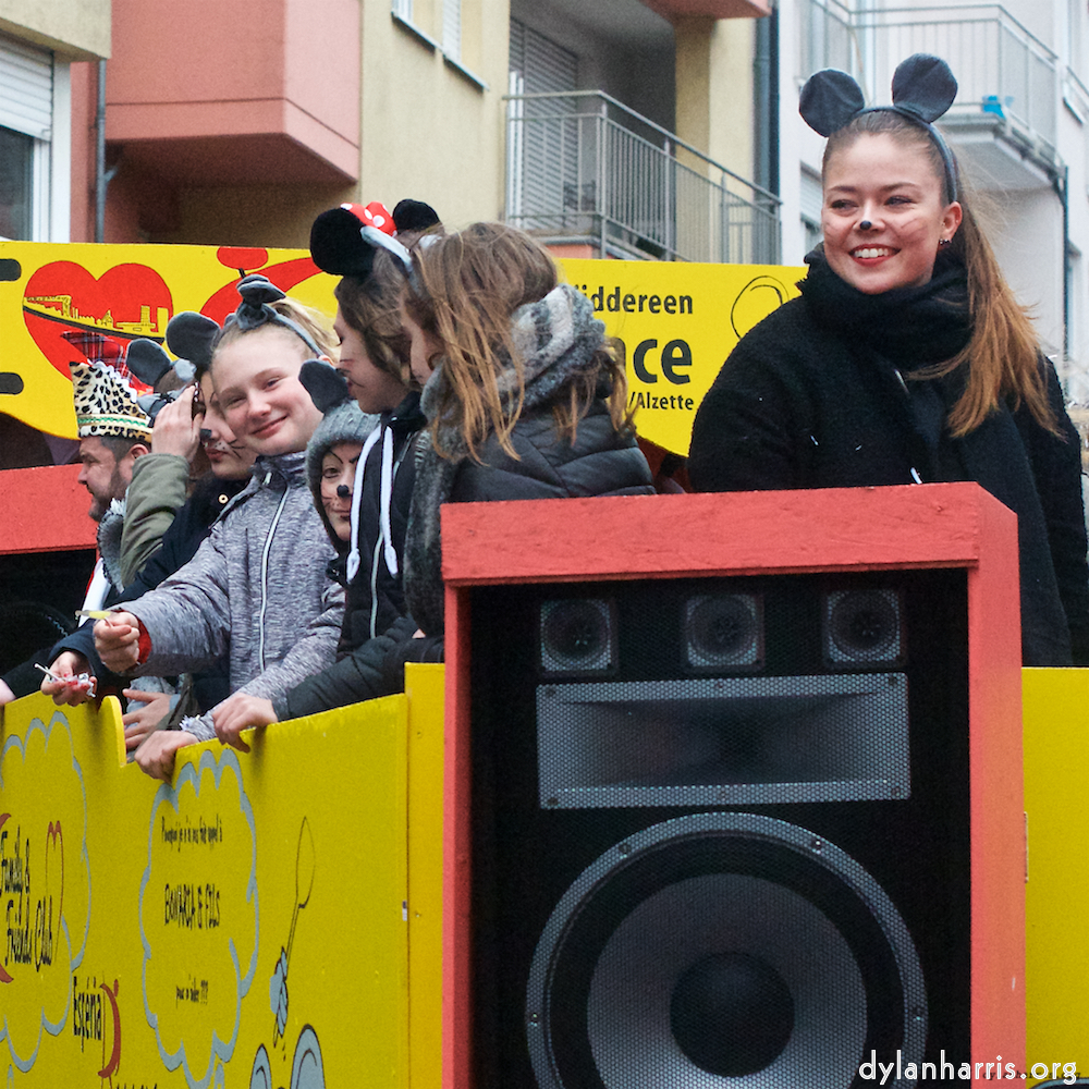 Image: Image 'esch&ndash;sur&ndash;alzette (xi) 1', at Escher D&eacute;iereesch, of a male goat with a near&ndash;circular horn.