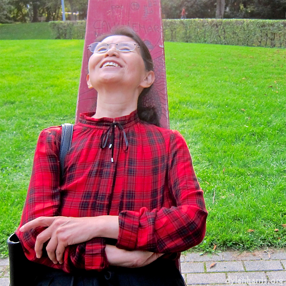 image: L in the park at dusk.