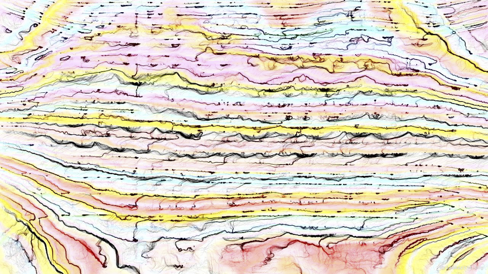 Image 'reflets &mdash; paint action sequence &mdash; abstraction 1 4'.