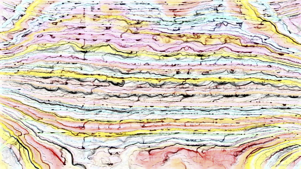 Image 'reflets &mdash; paint action sequence &mdash; abstraction 1 6'.