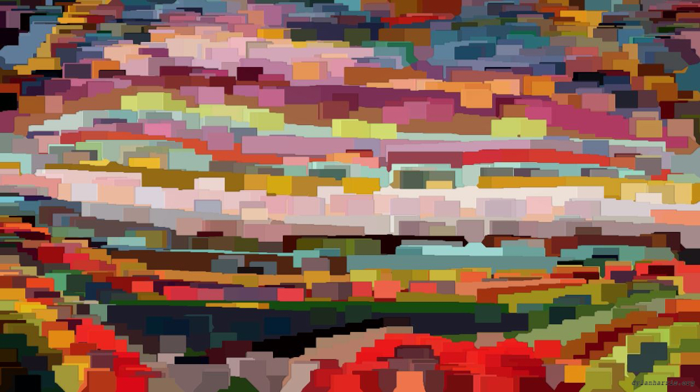 Image 'reflets &mdash; paint action sequence &mdash; abstract representation 1 3'.