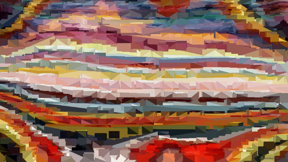 Image 'reflets &mdash; paint action sequence &mdash; abstract representation 1 6'.