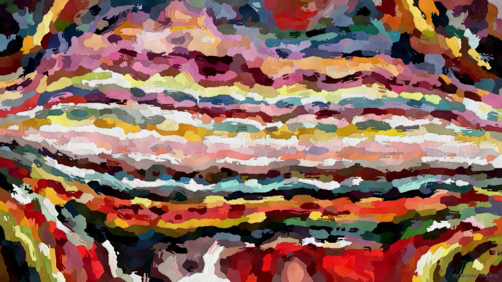 Image 'reflets &mdash; paint action sequence &mdash; abstract representation 1 7'.