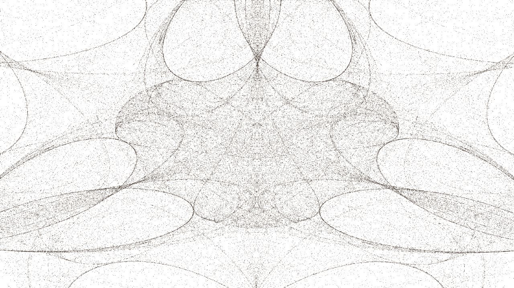 Image 'reflets &mdash; msg &mdash; abstract attractors black & white 1 8'.