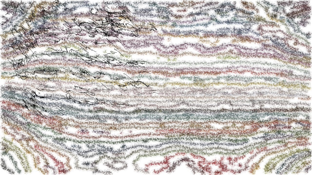 Image 'reflets &mdash; paint action sequence &mdash; autorotoscope experiments 1 2'.