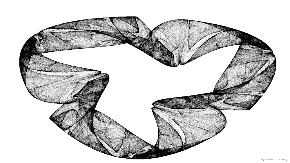 Image 'reflets &mdash; msg &mdash; variations 0 bw attractor 3 3'.