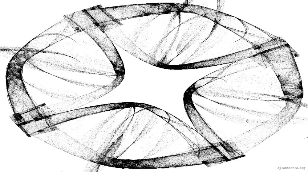 Image 'reflets &mdash; msg &mdash; variations 0 bw attractor 3 7'.