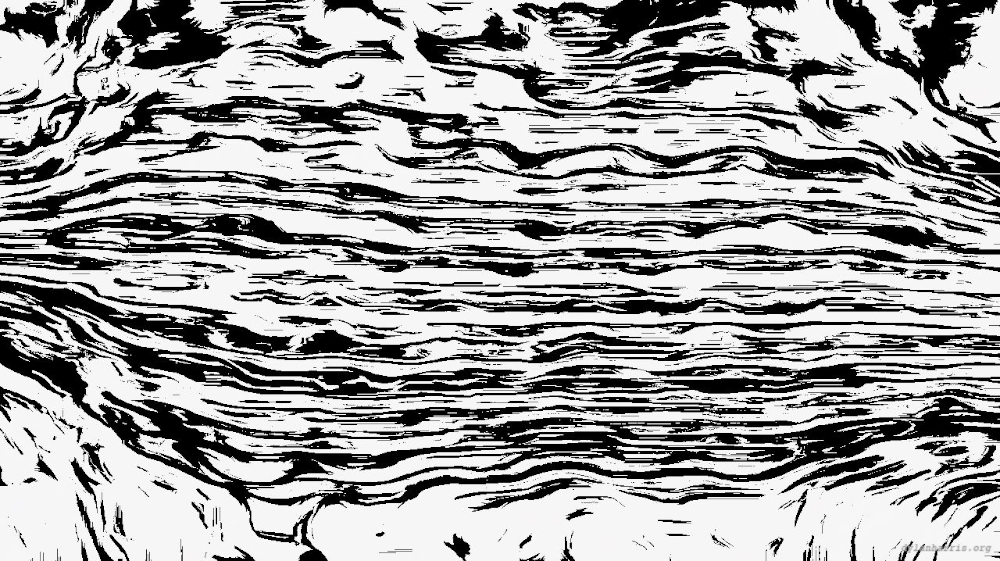 Image 'reflets &mdash; paint action sequence &mdash; bw effects 1 3'.