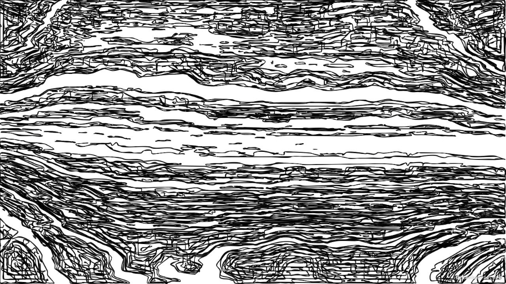 Image 'reflets &mdash; paint action sequence &mdash; BW sketch ideas 1 2 4'.