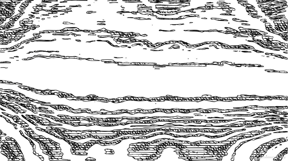 Image 'reflets &mdash; paint action sequence &mdash; BW sketch ideas 1 2 8'.