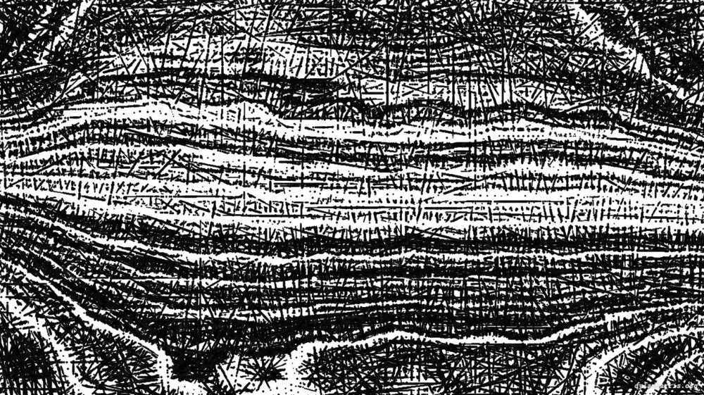 Image 'reflets &mdash; paint action sequence &mdash; BW sketch ideas 2 5'.