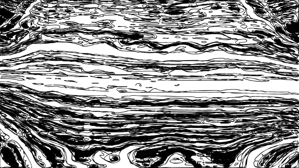 Image 'reflets &mdash; paint action sequence &mdash; BW sketch ideas 1 3 1'.