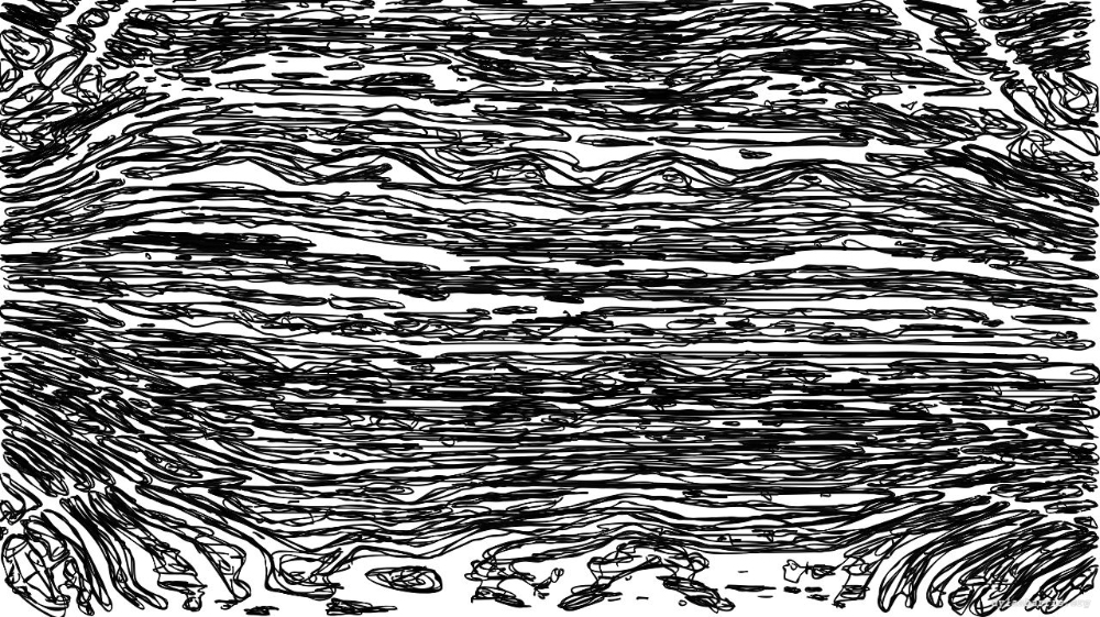 Image 'reflets &mdash; paint action sequence &mdash; BW sketch ideas 1 3 4'.