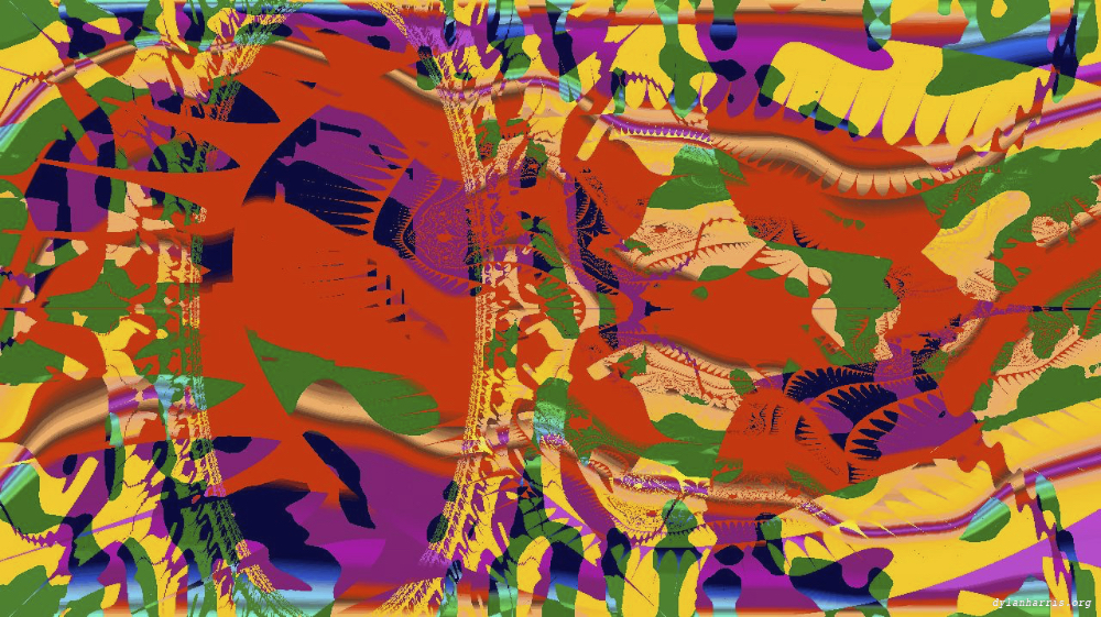 Image 'reflets &mdash; msg &mdash; variations 0 complex attractors 1 2'.