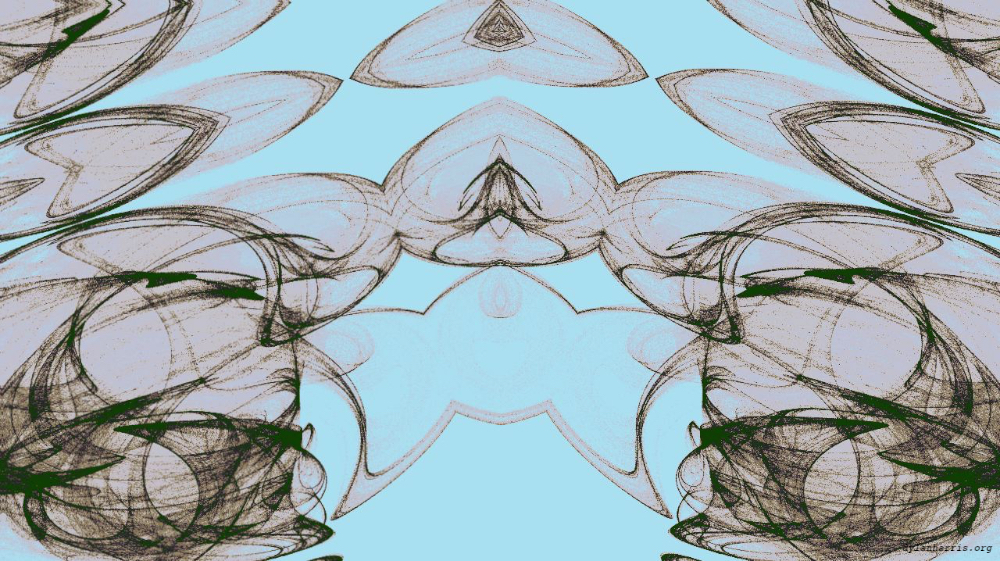 Image 'reflets &mdash; msg &mdash; variations 0 complex attractors 3 5'.