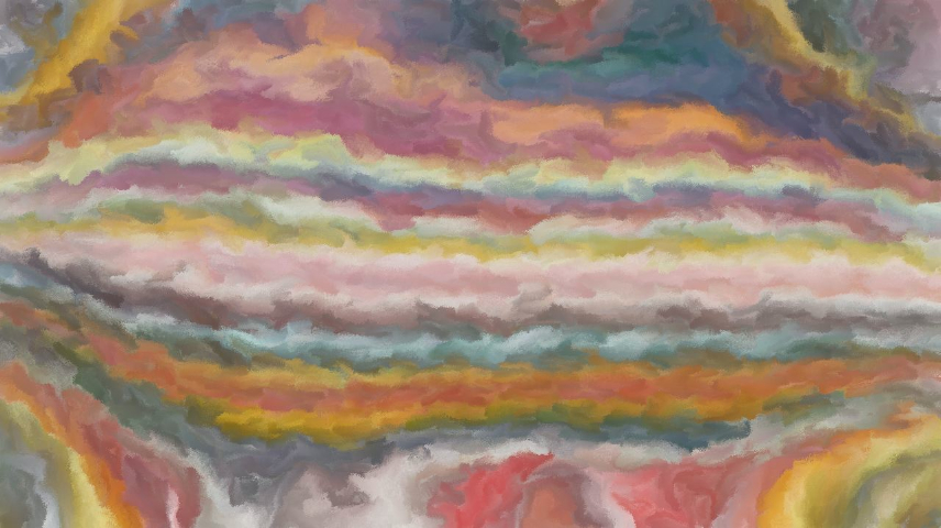 Image 'reflets &mdash; paint synthesiser classic &mdash; cd hand drawn media dry media pastel 7'.