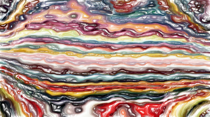 Image 'reflets &mdash; paint synthesiser classic &mdash; cd hand drawn media dry media pencils 1 3'.