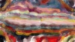 Third of 'reflets &mdash; paint synthesiser classic &mdash; cd hand drawn media wet media acrylic 1'.