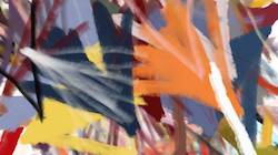 Eighth of 'reflets &mdash; paint synthesiser classic &mdash; cd hand drawn media wet media oil 1'.