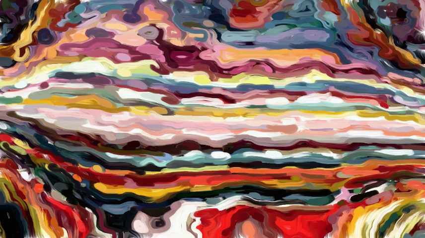 Image 'reflets &mdash; paint synthesiser classic &mdash; cd hand drawn media wet media oil 3 2'.