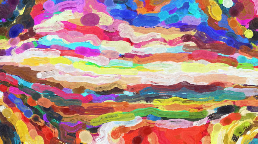 Image 'reflets &mdash; paint synthesiser classic &mdash; cd hand drawn media wet media oil 3 6'.