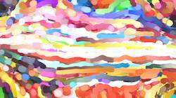 Fourth of 'reflets &mdash; paint synthesiser classic &mdash; cd hand drawn media wet media oil 3'.