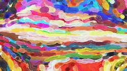 Sixth of 'reflets &mdash; paint synthesiser classic &mdash; cd hand drawn media wet media oil 3'.