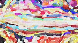 Sixth of 'reflets &mdash; paint synthesiser classic &mdash; cd hand drawn media wet media oil 4'.