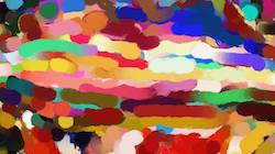 Seventh of 'reflets &mdash; paint synthesiser classic &mdash; cd hand drawn media wet media watercolour 4'.