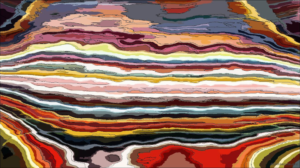 Image 'reflets &mdash; paint action sequence &mdash; dave&rsquo;s outline 1'.