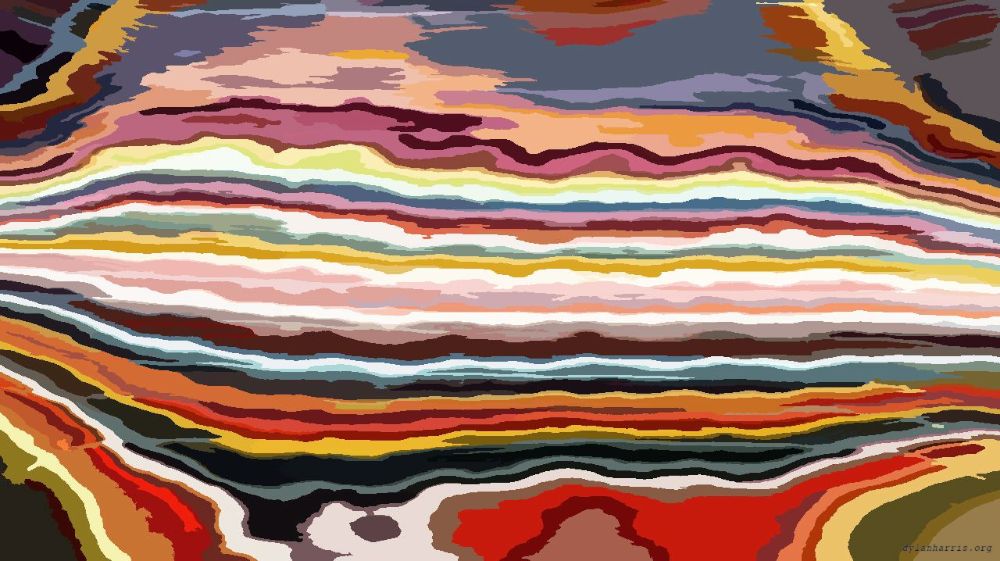 Image 'reflets &mdash; paint action sequence &mdash; dave&rsquo;s outline 5'.