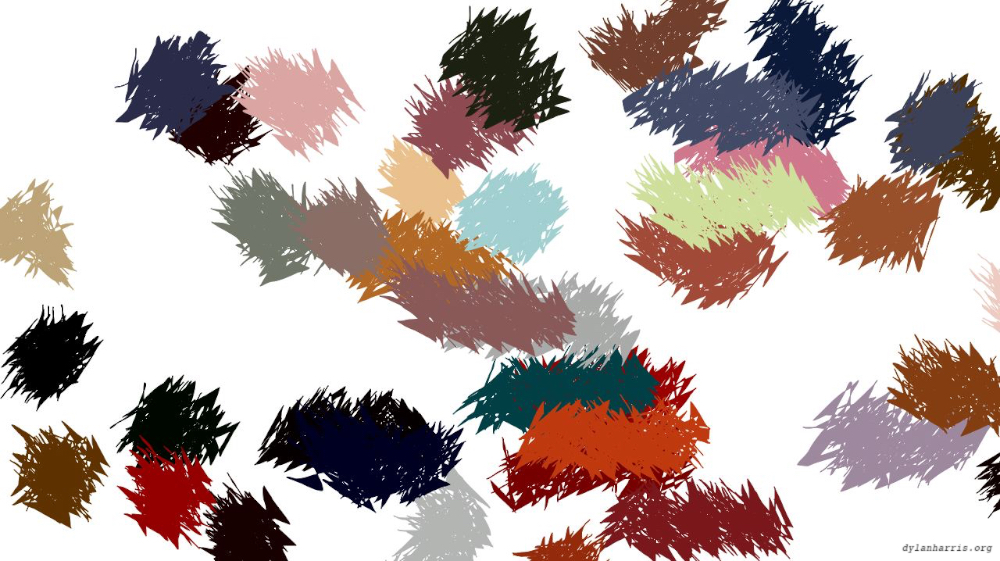 Image 'reflets &mdash; paint action sequence &mdash; iterative processes 1 6'.