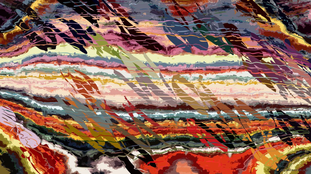 Image 'reflets &mdash; paint action sequence &mdash; iterative processes 1 8'.