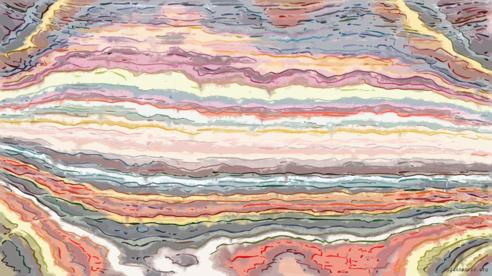 Image 'reflets &mdash; paint action sequence &mdash; iterative processes 2 2'.