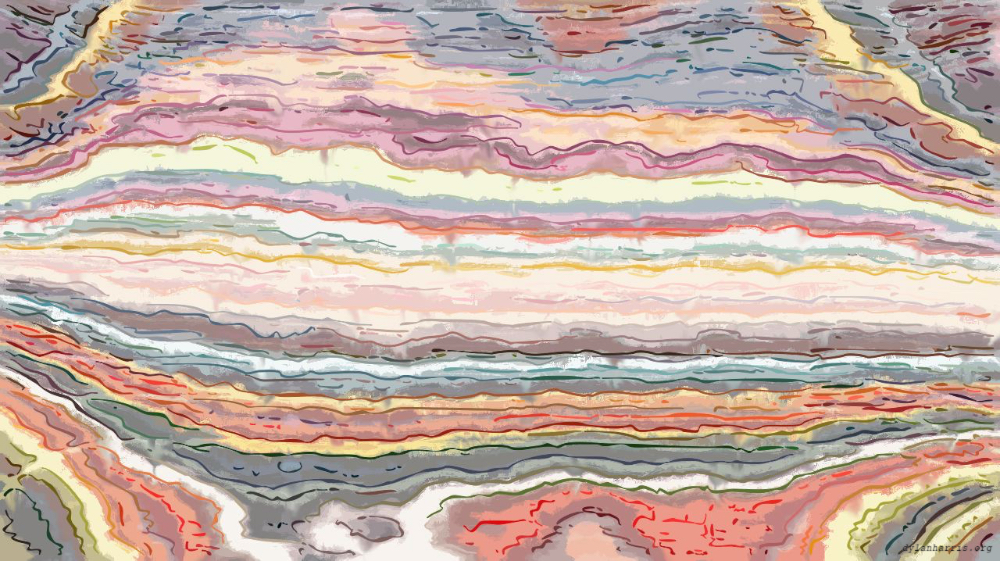 Image 'reflets &mdash; paint action sequence &mdash; iterative processes 2 3'.