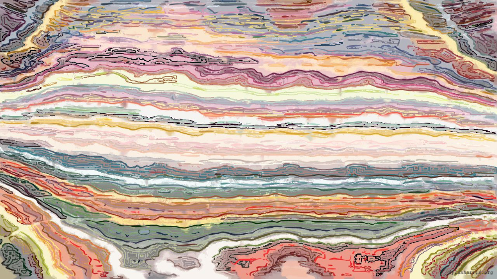 Image 'reflets &mdash; paint action sequence &mdash; iterative processes 2 6'.