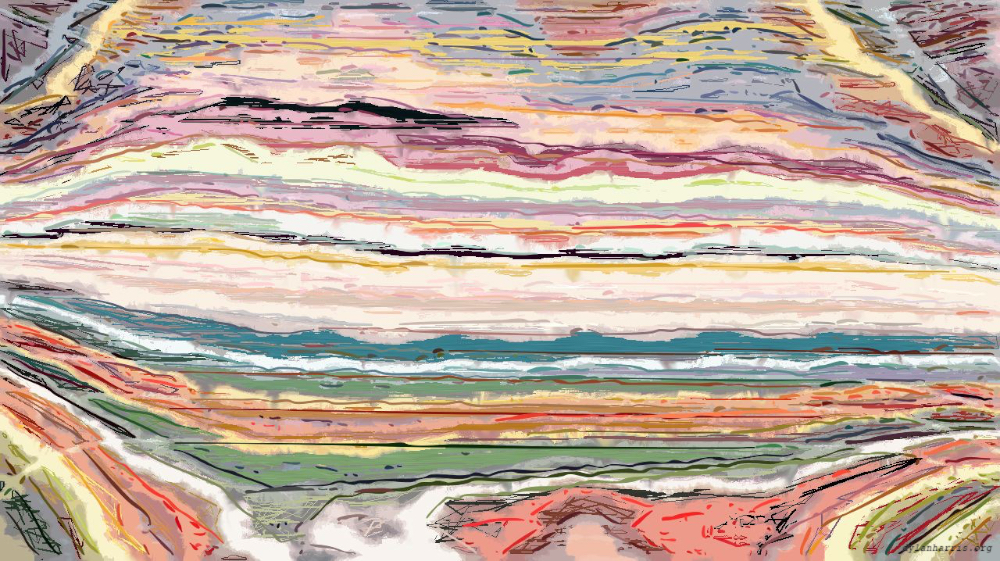 Image 'reflets &mdash; paint action sequence &mdash; iterative processes 2 8'.