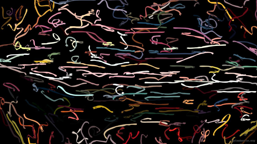 Image 'reflets &mdash; paint action sequence &mdash; iterative processes 3 6'.