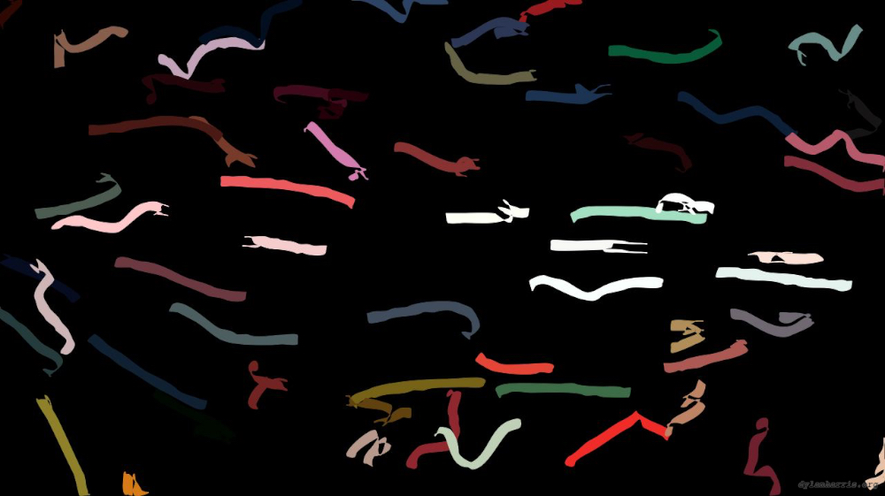 Image 'reflets &mdash; paint action sequence &mdash; iterative processes 3 8'.