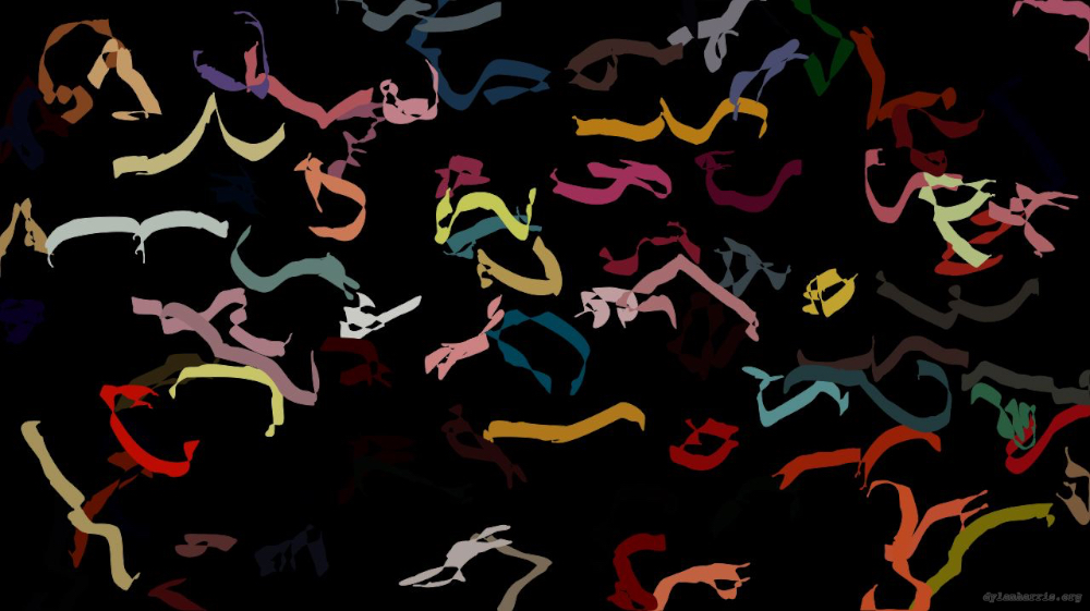 Image 'reflets &mdash; paint action sequence &mdash; iterative processes 4 5'.