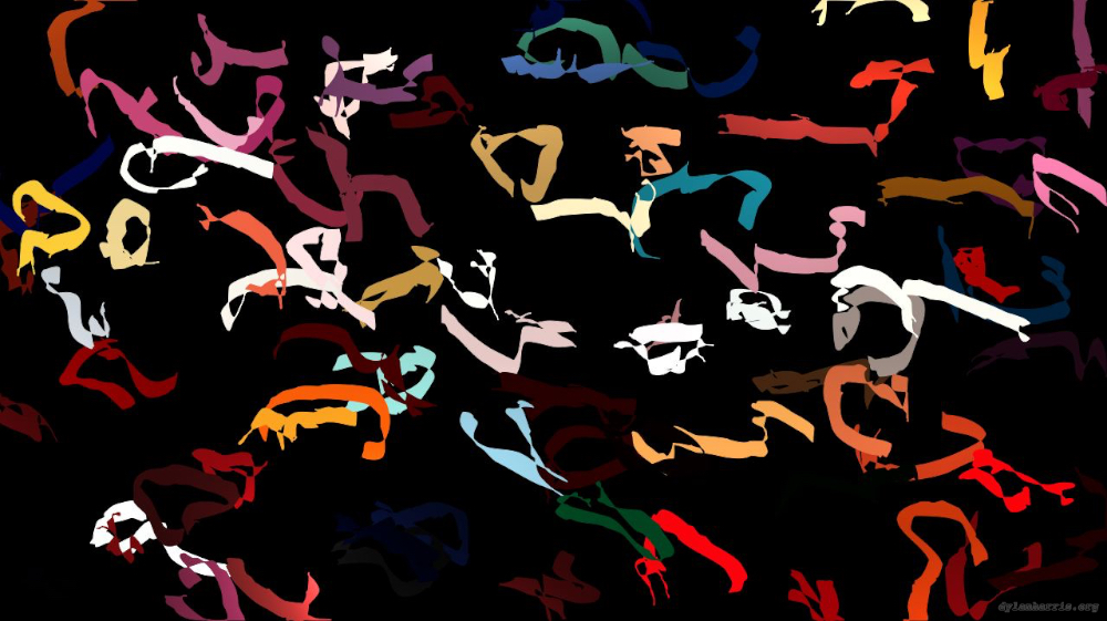 Image 'reflets &mdash; paint action sequence &mdash; iterative processes 4 7'.