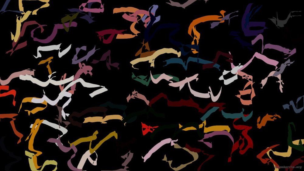 Image 'reflets &mdash; paint action sequence &mdash; iterative processes 4 8'.