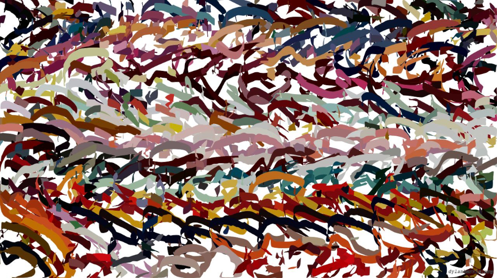 Image 'reflets &mdash; paint action sequence &mdash; iterative processes 5 2'.