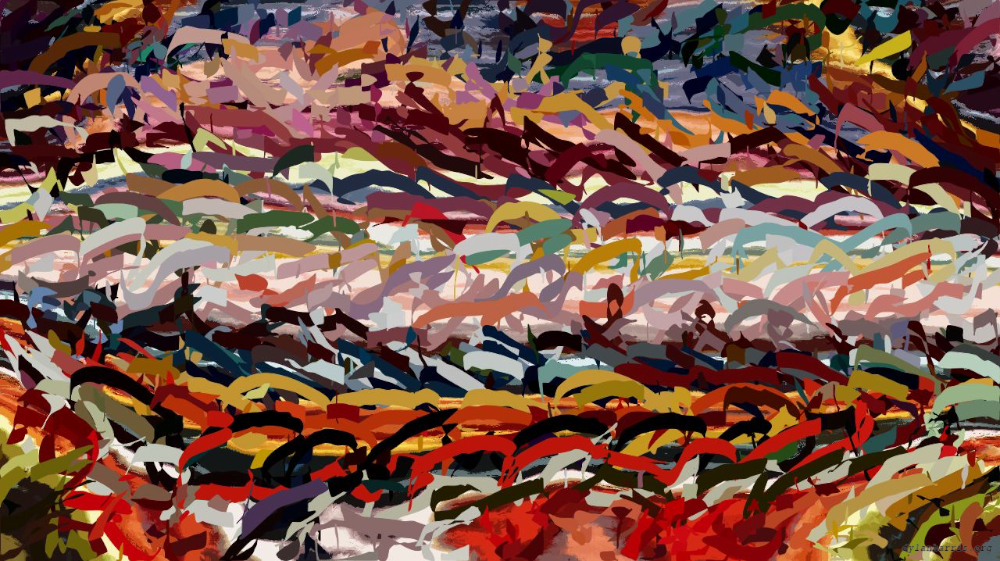 Image 'reflets &mdash; paint action sequence &mdash; iterative processes 5 3'.