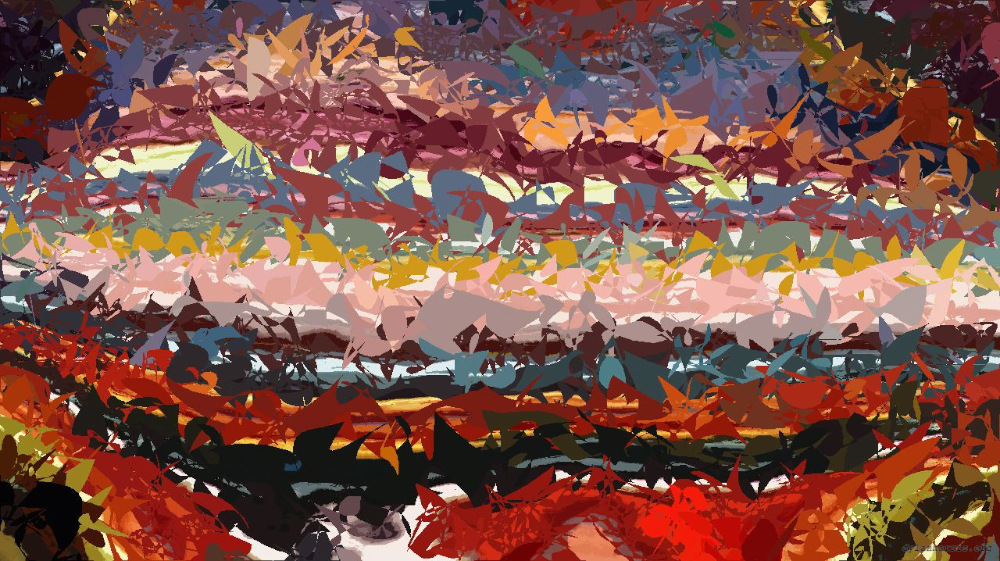 Image 'reflets &mdash; paint action sequence &mdash; iterative processes 5 4'.