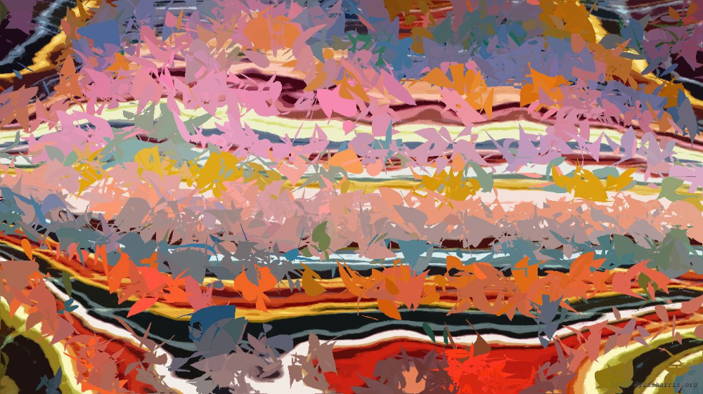 Image 'reflets &mdash; paint action sequence &mdash; iterative processes 5 7'.