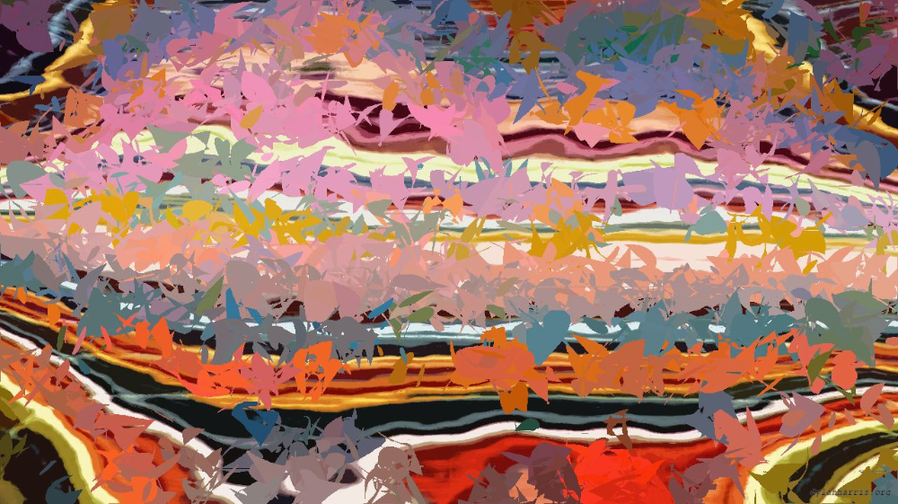 Image 'reflets &mdash; paint action sequence &mdash; iterative processes 5 8'.