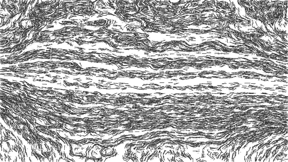 Image 'reflets &mdash; paint action sequence &mdash; mezzotint experiments 1 5'.