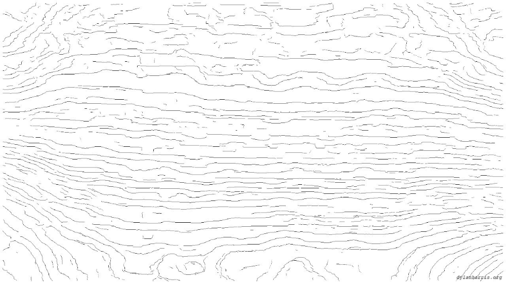Image 'reflets &mdash; paint action sequence &mdash; outlines 3'.